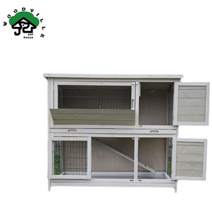 Maison de lapin de vente d'usine de clapier à lapin en bois à deux couches - Product Image 3