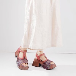 2025 Summer Women's High Top Open Toe Pure Cowhide <b>Sandals</b> High Heel Chunky Heel <b>Elastic</b> Band Buckle Hard-Wearing Fashion Trend - Product Image 5