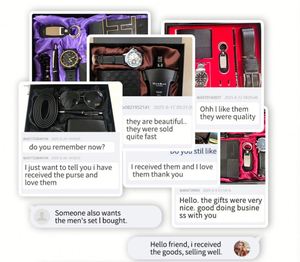 Factory Direct Men's Business Gift Set Wholesale Watch Wallet Belt Pen <b>Cufflinks</b> Keychain Gift Set Custom Logo Corporate Gift - Product Image 5