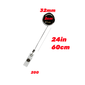 Bescom 2024 baja tahan karat 32MM gantungan kunci Putar mobil dapat ditarik kuat produsen terbaik Cina pemegang kartu gulungan lencana Id berat - Product Image 3