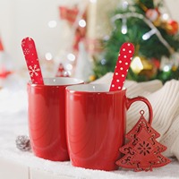Nouveauté de Noël : Ensemble moderne de mini-cuillères, couteaux et fourchettes jetables en bois 100 % compostables pour les fêtes