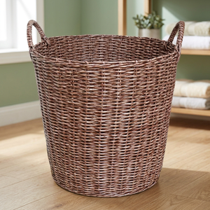 Cesta de Almacenamiento de Ratán con Asas, Forma de Cuenco, Estilo Rústico, Cesta para Guardar Ropa - Product Image 3