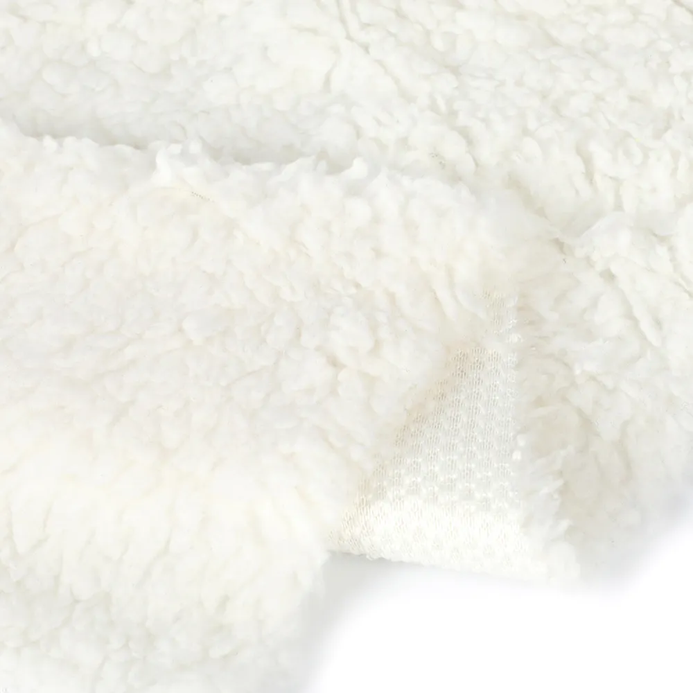 Tissu de doublure en molleton de sherpa blanc doux et chaud, 100% polyester, fournisseur chinois