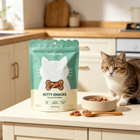 Sachet personnalisé haute qualité en BOPP imprimé par gravure, en forme spéciale, avec fermeture éclair refermable, pour aliments pour animaux de compagnie (chats et chiens)