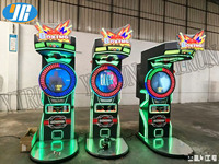 Machine d'arcade de fléchettes commerciale sur pied avec affichage numérique du score et cible de fléchettes souples sécurisée