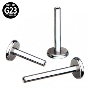 Nieuwe Mode Titanium Zonder Schroefdraad <span class=keywords><strong>Labret</strong></span> Push Top Pin Geperforeerde Sieraden Lip Ring 14G 16G <span class=keywords><strong>18G</strong></span> 20G Astm Piercing Sieraden - Product Image 6