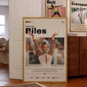 SQ Simone Biles affiche mur Art gymnastique décor <span class=keywords><strong>peinture</strong></span> athlétique Inspiration impression sport Motivation décor à la maison impressions sur toile - Product Image 3