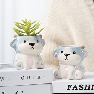 Poterie en céramique de dessin animé Animal chat hibou renard ours Cactus pots de fleurs bon marché mini céramique succulente jardinière pot de fleurs - Product Image 2