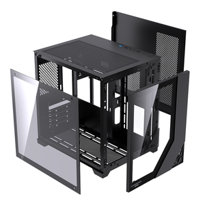 LOVINGCOOL Haute Qualité MATX ITX <span class=keywords><strong>PC</strong></span> <span class=keywords><strong>Gamer</strong></span> Desktop Cases Mid Tower avec 120mm RGB Fan Verre Trempé pour <span class=keywords><strong>PC</strong></span> Gaming - Product Image 5