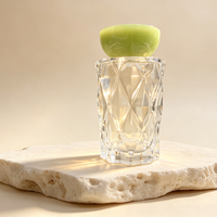 Flacon diffuseur de luxe haut de gamme en verre facetté de 200 ml, flacon vide en forme de cône inversé pour parfum d'ambiance