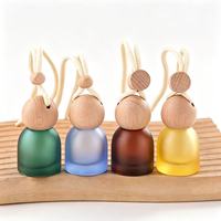Nouveau design, flacon vide personnalisable et rechargeable pour diffuseur d'air frais 10 ml, en verre dépoli, à suspendre dans la voiture, coloré