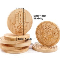 Vente chaude Chakra Reiki Guérison Énergie Spirituelle Bois Dessous De Verre En Bois Cristal Grille Conseil pour Ornement