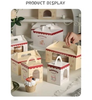 Boîte d'emballage alimentaire personnalisée pour pâtissier, qualité alimentaire, fabricant source, boîte d'emballage en carton personnalisée pour desserts avec poignée