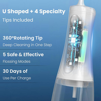 Best-seller Brosse à dents sans fil en forme de U 360 °   Hydropulseur buccal pour un nettoyage en profondeur avec 5 modes et 7 embouts pour les dents