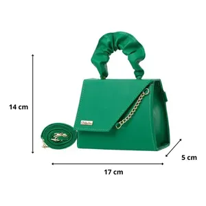 Borsa a Tracolla Verde da Donna Fana 17x14x5 Cm, Impermeabile con Fodera in PU, Cinturino a Catena, Alla Moda per Uso Quotidiano - Product Image 1