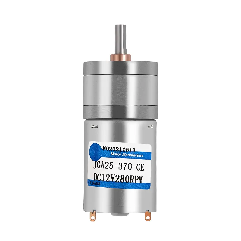 JGA25-370 minyatür dişli Motor DC Motor 6V 12V 24V elektrikli dişli Motor yüksek tork 12/16/26/30/35/60/77/130/170/280/620/1360