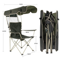 Vente en gros personnalisé extérieur UPF 50 + ombre portable pelouse randonnée voyage pêche pliant parasol camping chaise de plage avec auvent