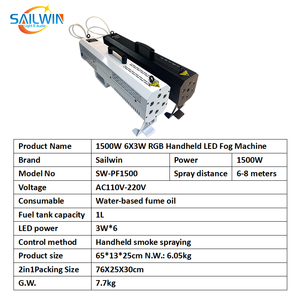 مسدس دخان محمول باليد من سيلوين بقوة 1500 واط، معتمد من CE، لحفلات الزفاف والنوادي الليلية والفعاليات - Product Image 6