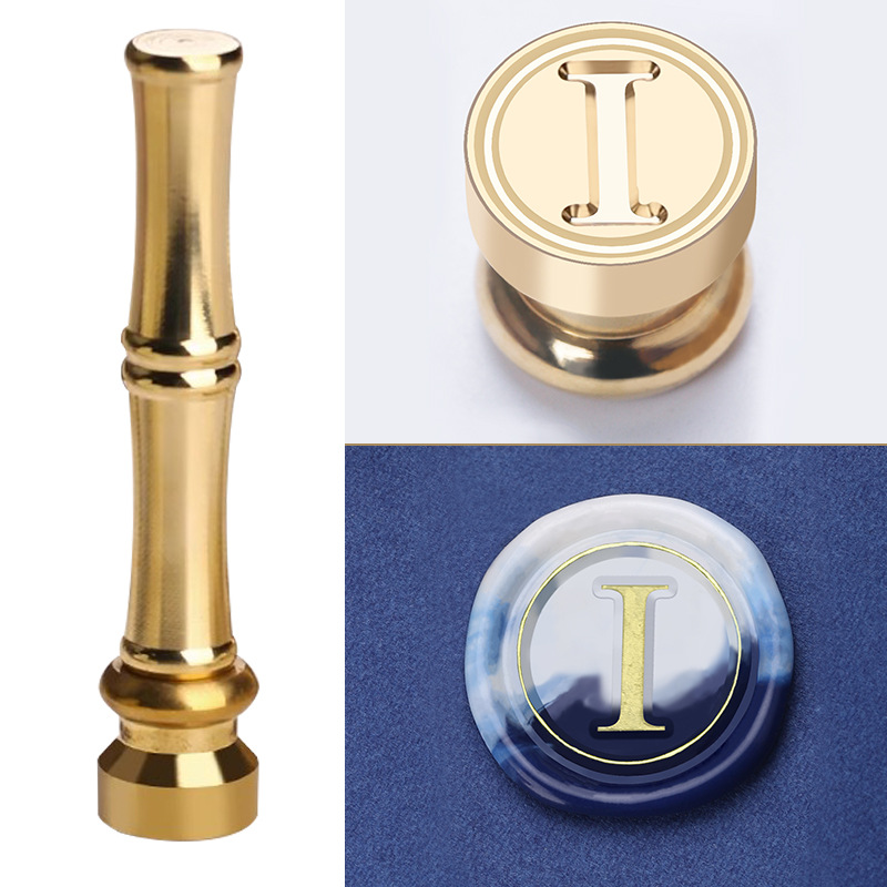 Single-stamp letter I (mini copper-headed bamboo-joint handle)