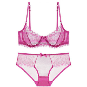 Las mujeres sujetador y Panty conjunto Lencería de encaje Sexy V profunda arriba transparente Bras conjuntos - Product Image 2