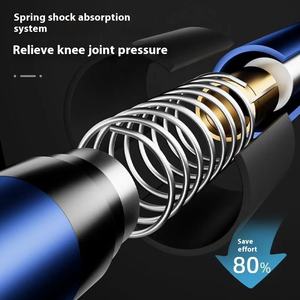 トレッキングポール折りたたみ式ハイキングポールアルミ合金スティックスプリングダンピングシステム付き伸縮式キャンプ用折りたたみ式 - Product Image 5