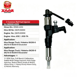 Inyector de Combustible Common Rail Denso <span class=keywords><strong>095000</strong></span>-<span class=keywords><strong>6353</strong></span>, <span class=keywords><strong>095000</strong></span>-6350, <span class=keywords><strong>095000</strong></span>-6352 para Motor Hino J05E, Excavadora Kobelco SK200-8 - Product Image 4
