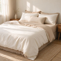 Ensemble de draps ajustés en coton et lin mélangé 100TC, non toxique, écologique, lavable en machine, pour la maison et l'hôtel