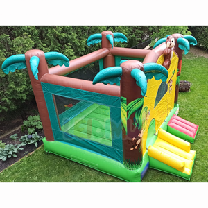 Castillo Inflable con Tobogán de Mono de la Selva Tropical, Brincolín Inflable, Hupfburg Comercial, Casa de Brinco, Moonwalk para Niños - Product Image 2