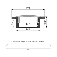 Profilé LED en aluminium encastrable 1708A de qualité supérieure pour ruban LED