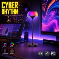 Lampe de Table Intelligente 3-en-1 à Projection Aurore, Synchronisation Musicale RGB, Veilleuse de Chevet Alimentée par USB pour Gaming, Bureau, Vente en Gros