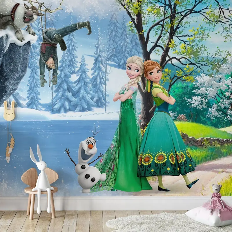 Ice and Snow Adventure Anime Mural Children's Room Background Wall Wallpaper