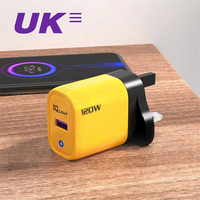 Chargeur de voyage électrique USB 120W QC5.0 Charge rapide Prise murale EU/US/UK avec port Type-C pour téléphones mobiles et tablettes