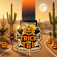 Médaille de Triathlon Halloween Personnalisée en Relief 3D, Forme Unique, Alliage de Zinc Émaillé Noir, Récompense de Finisseur Multisports Trick or Tri