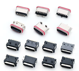 Receptáculo Vertical Sumergible IP68 USB Tipo-C de 6 Pines - Montaje SMT/THT con Sello de Silicona, a Prueba de Polvo y Agua - Product Image 1