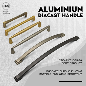 Sang Trọng Nhôm Đồ Nội Thất Màu Sắc Đôi T Thanh Vàng Đen Trắng Ngăn Kéo Kéo Xử Lý Các Nhà Sản Xuất Hiện Đại Tủ Bếp Xử Lý - Product Image 2