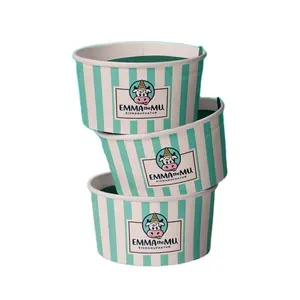 Tasses à crème glacée jetables de 150 ml, 1 pièce, matériel de fantaisie avec motifs personnalisés, à emporter, pour la vente en gros