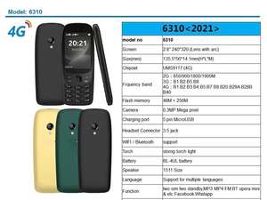 Versión global Dual SIM Bar Feature Phone para <span class=keywords><strong>Nokia</strong></span> 6310 4G Teclado Teléfono móvil GSM Teléfono móvil barato Venta al por mayor 105 110 <span class=keywords><strong>6300</strong></span> - Product Image 6