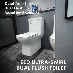 Système de chasse d'eau à siphon, double chasse, écologique, monobloc en céramique, design moderne, pour salle de bain compacte - Product Image 2