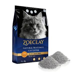 Litière pour chat en bentonite concassée XINGMEI, contrôle des odeurs, faible poussière, hautement absorbante, 5 kg, écologique, agglomération rapide, 99 % sans poussière - Product Image 1