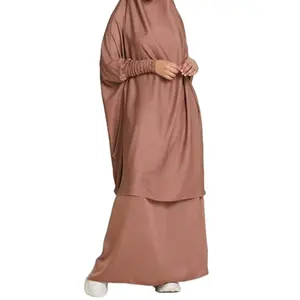 MANNI Nida 이슬람 여성기도 의류 복장 Niqab Jilbab 겸손한 후드 Abaya Khimar 긴 치마