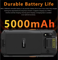Android 14 4 + 64GB NFC Terminal mobile portable PDA 5000mAh Batterie IP67 Scanner de codes à barres Berceau de charge Stock disponible