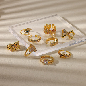 Anello Apribile con Occhio del Demone in Zirconi Micro-Incastonati, Design di Lusso e Raffinato, Gioiello Versatile di Alta Gamma <span class=keywords><strong>per</strong></span> Donne - Product Image 3