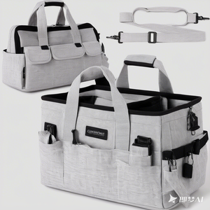 Bolsa de Herramientas Portátil Resistente Original de Fábrica, Material Oxford, Boca Ancha, Organizador de Trabajo Multiusos para Hombre - Product Image 1