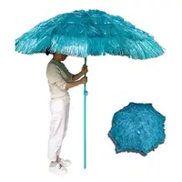 Outdoor Angle Patio Garden Umbrella Straw Adjustable Tilt Sun Shade Boho Beach Umbrella Parasol