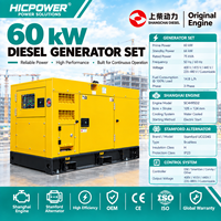 Groupe électrogène diesel 60 kW 75 kVA avec moteur Shangchai, vente en gros, groupe électrogène de secours industriel pour usine, chantier de construction, hôtel