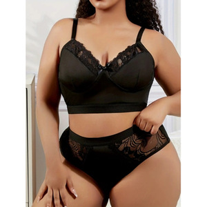 Reggiseno antiscivolo senza spalline colore visibile donna Soft Wireless 2 Pc mutandine e Set balconcino Plus Size Panty Confatable - Product Image 4