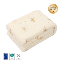 OEM ODM Pamuklu Krep Minky Dot 300TC Çift Taraflı Bebek Battaniyesi Kundak Tüm Mevsimler Özel Toptan Fabrika 100x130cm