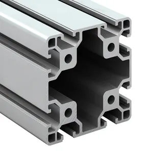 MV-8-8080 profil aluminium industri untuk sistem bingkai lini produksi T ekstrusi dengan layanan lentur las pemotongan