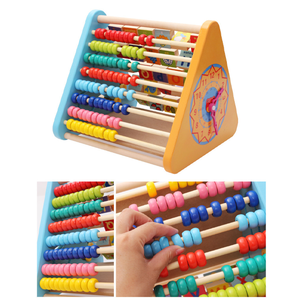 Cadre d'apprentissage en bois à cinq côtés perle cadre de comptage <span class=keywords><strong>MR</strong></span> alphabet cognitif flip board cadre chevalet jouets d'éducation précoce pour enfants - Product Image 4