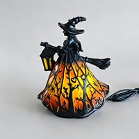 Nouvelle décoration d'Halloween pour sorcières, lampe de table en résine, style dessin animé, ornement de bureau